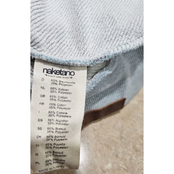 Women's Naketano Cowl Neck Hoodie Gray‎ Owl Deer Size XL - Picture 9 of 11